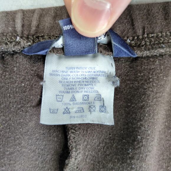 Lands End Brown Cotton Pull-On Pants Women's Plus Sz 1X Basic Minimalist Casual - Picture 8 of 10